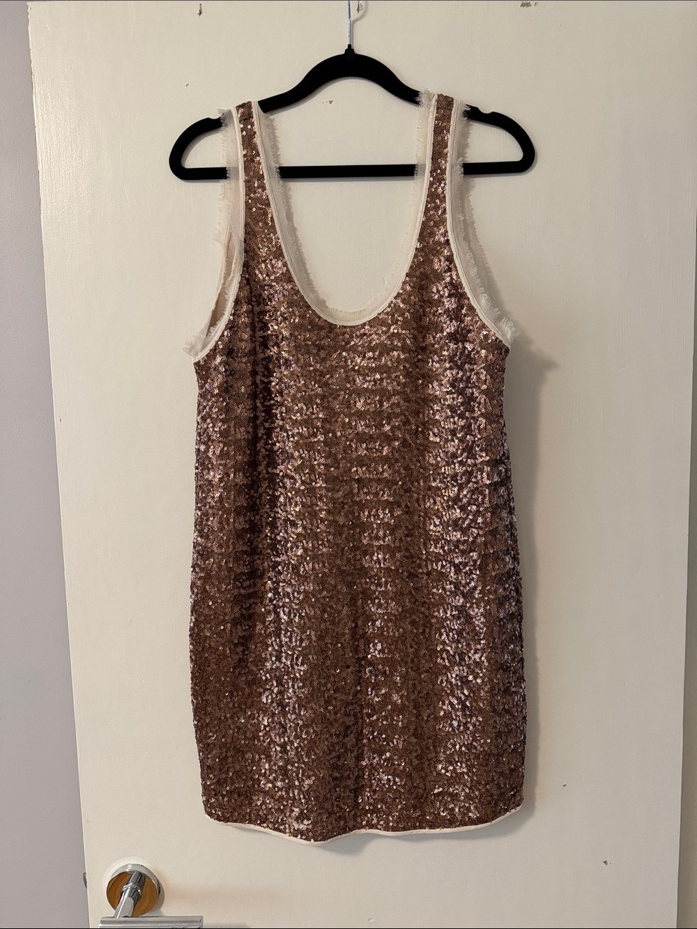 Aritzia Rose Gold Sequin Tank Dress
